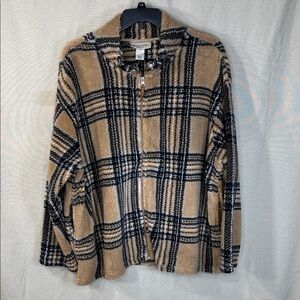 Mountain Ridge Teddy Jacket Tan/Black Plaid in Size 3X  NWT